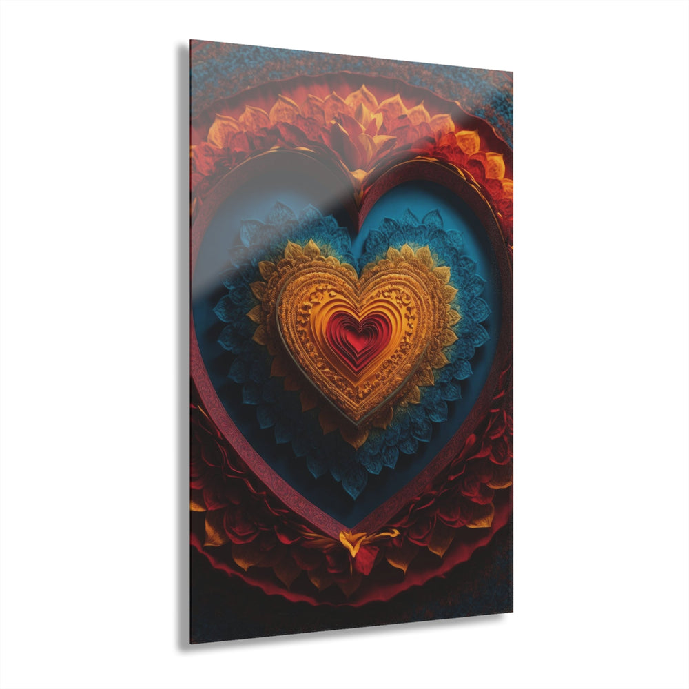 Infinite Love Mandala - Acrylic Prints (French Cleat Hanging) - Home Decor - g(0D·IO) - 24" x 36" (Vertical) - 0.25'' -