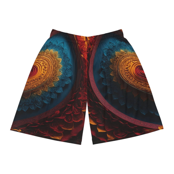 Infinite Love Mandala - AOP Basketball Shorts - All Over Prints - g(0D·IO) - Seam thread color automatically matched to design - XS -