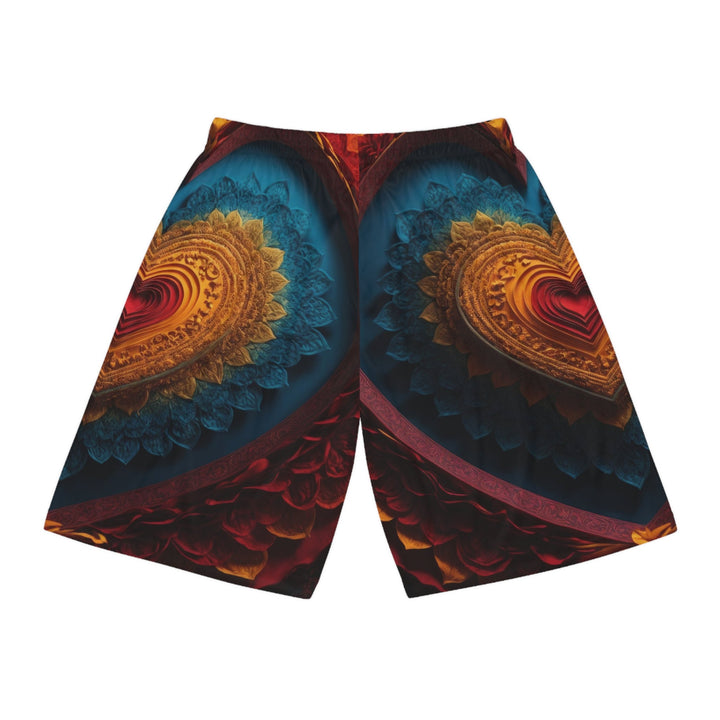 Infinite Love Mandala - AOP Basketball Shorts - All Over Prints - g(0D·IO) - Seam thread color automatically matched to design - XS -