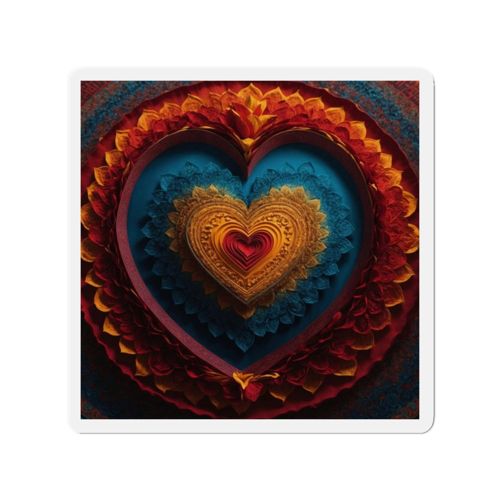 Infinite Love Mandala - Die-cut Magnet - Home Decor - g(0D·IO) - 3" x 3" - Die-Cut - 1 pc