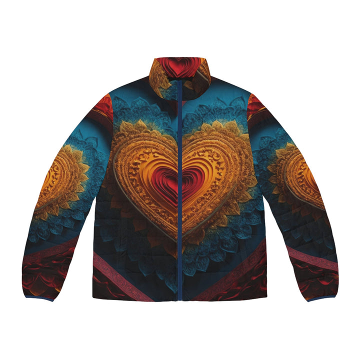 Infinite Love Mandala - Puffer Jacket - All Over Prints - g(0D·IO) - S - Dark blue zipper -