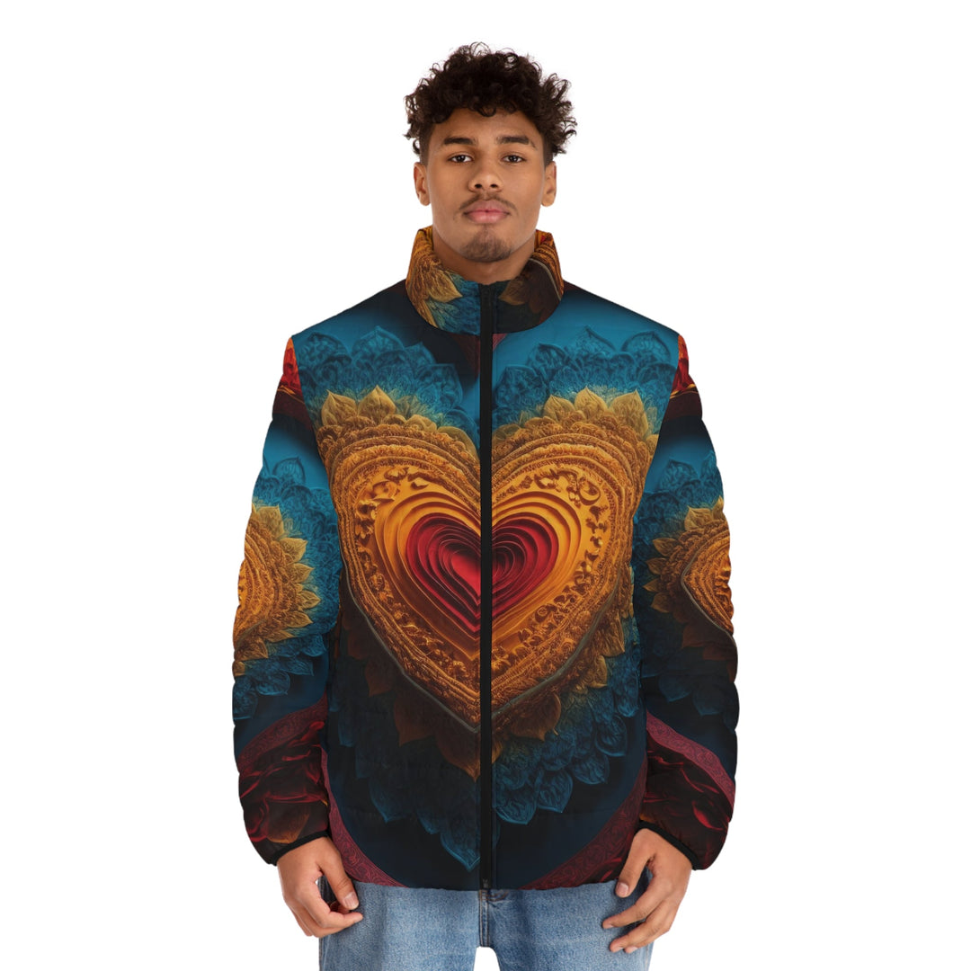 Infinite Love Mandala - Puffer Jacket - All Over Prints - g(0D·IO) - S - Black zipper -