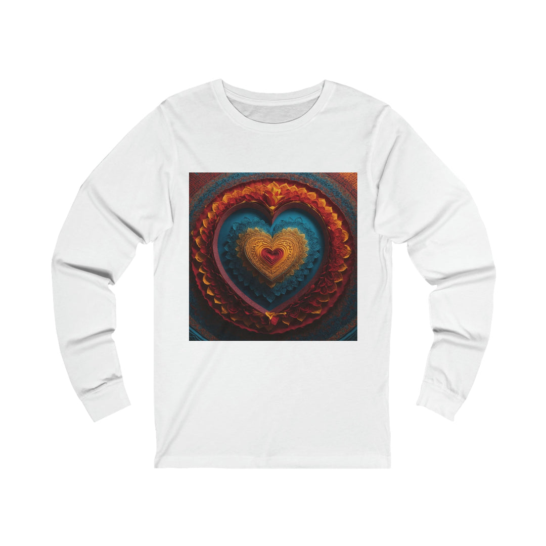 Infinite Love Mandala - Unisex Jersey Long Sleeve Tee - Long-sleeve - g(0D·IO) - S - White -