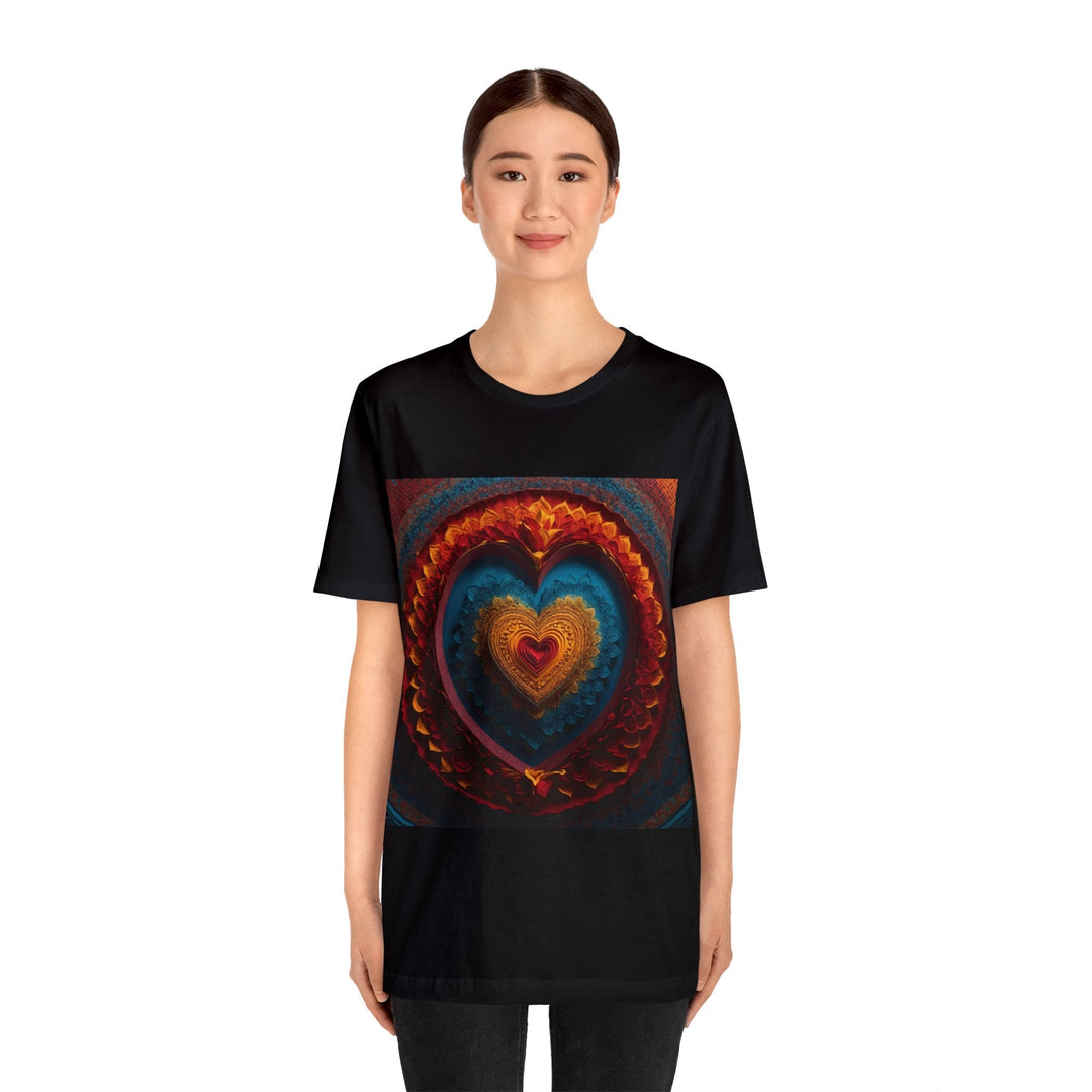 Infinite Love Mandala - Unisex Jersey Short Sleeve Tee - T-Shirt - g(0D·IO) - Black - S -