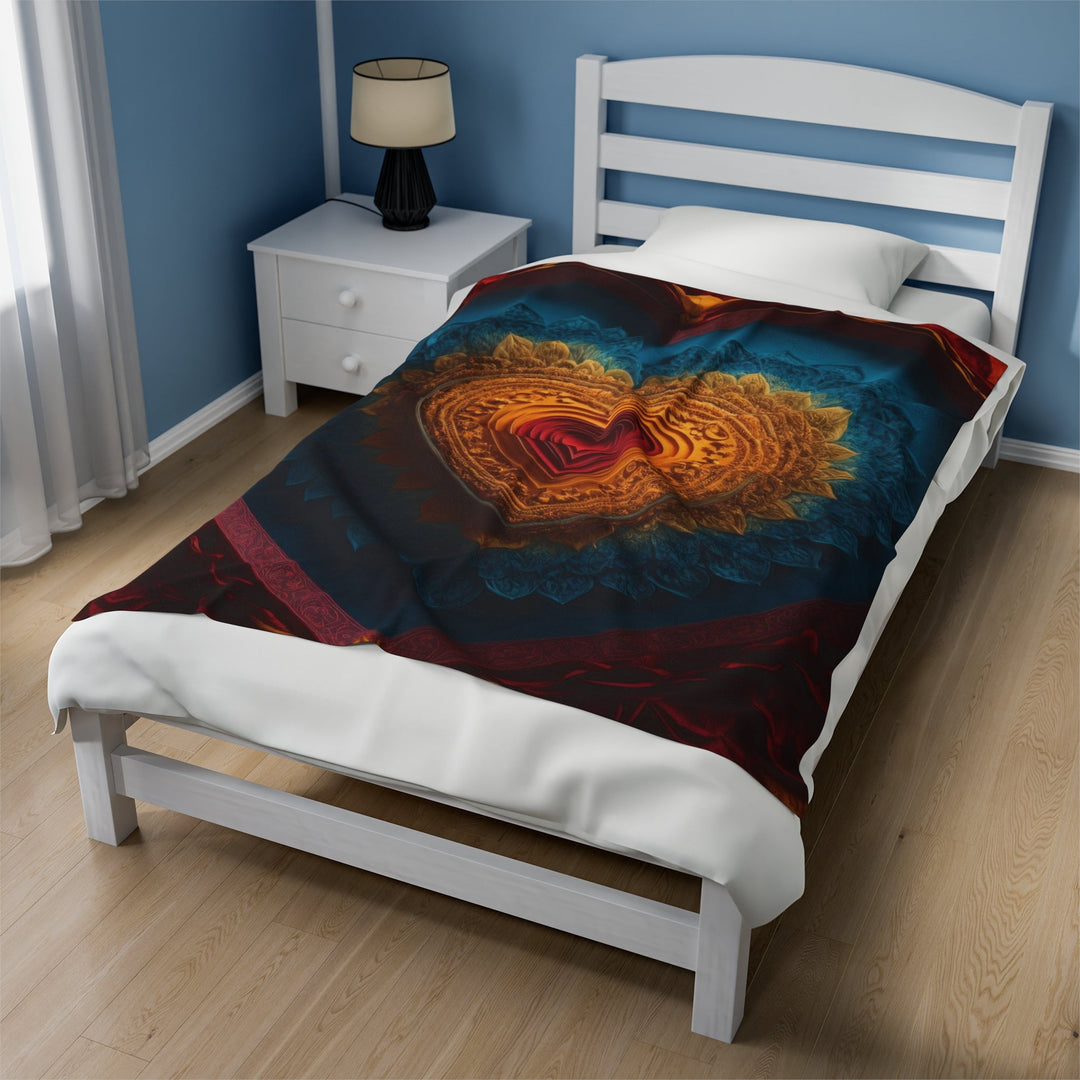 Infinite Love Mandala - Velveteen Plush Blanket - All Over Prints - g(0D·IO) - 30" × 40" - -