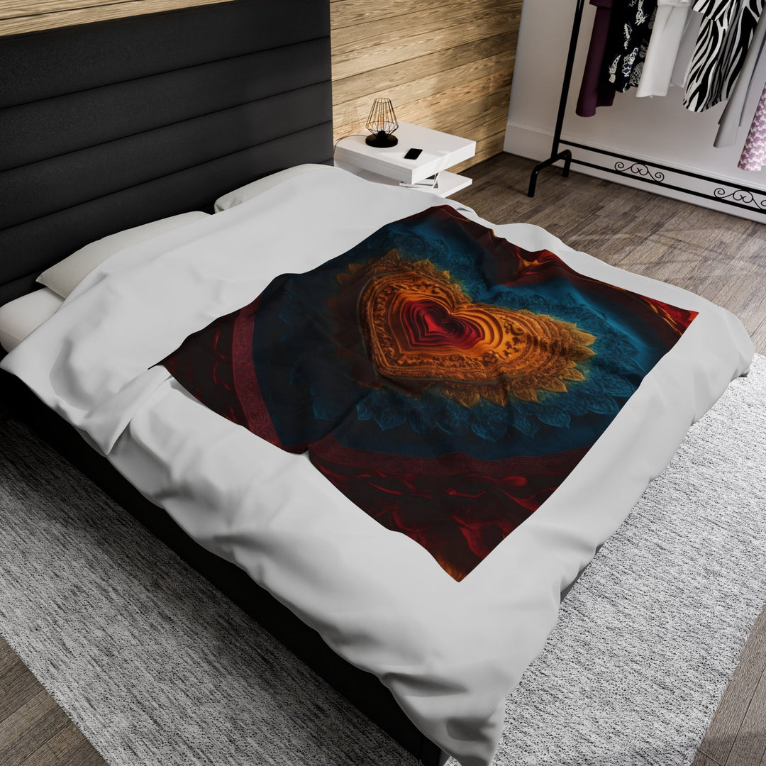 Infinite Love Mandala - Velveteen Plush Blanket - All Over Prints - g(0D·IO) - 30" × 40" - -