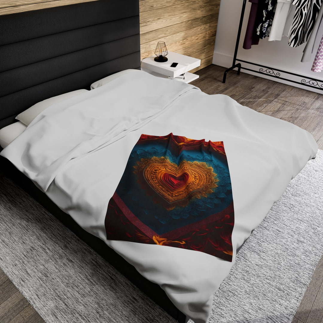 Infinite Love Mandala - Velveteen Plush Blanket - All Over Prints - g(0D·IO) - 30" × 40" - -