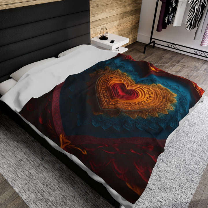 Infinite Love Mandala - Velveteen Plush Blanket - All Over Prints - g(0D·IO) - 30" × 40" - -