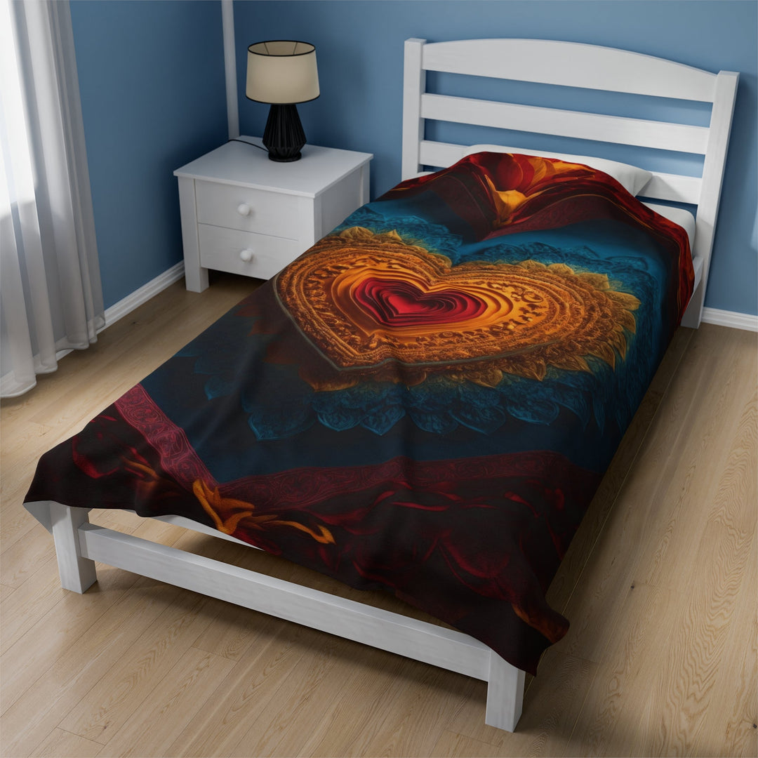 Infinite Love Mandala - Velveteen Plush Blanket - All Over Prints - g(0D·IO) - 30" × 40" - -