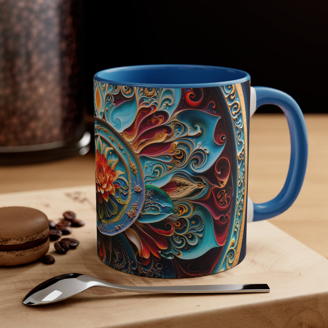 Intricate Floral Mandala - Accent Coffee Mug - Mug - g(0D·IO) - Pink - 11oz -