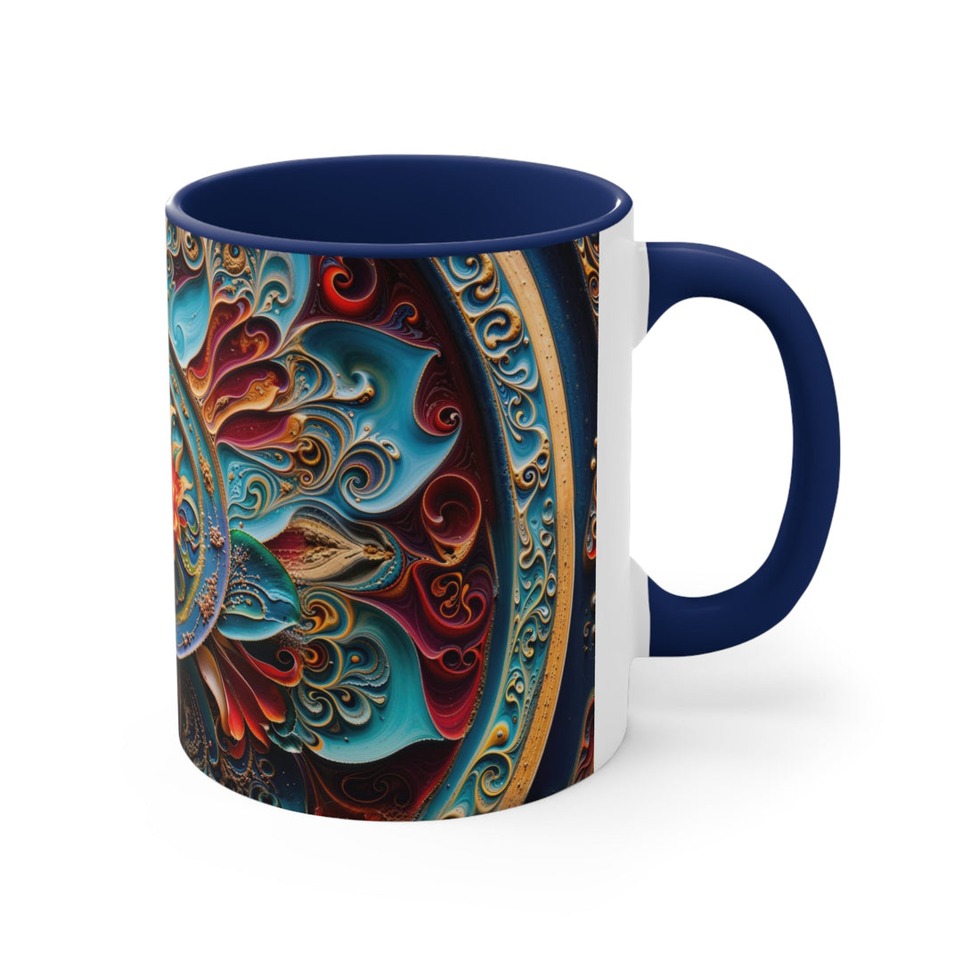 Intricate Floral Mandala - Accent Coffee Mug - Mug - g(0D·IO) - Pink - 11oz -