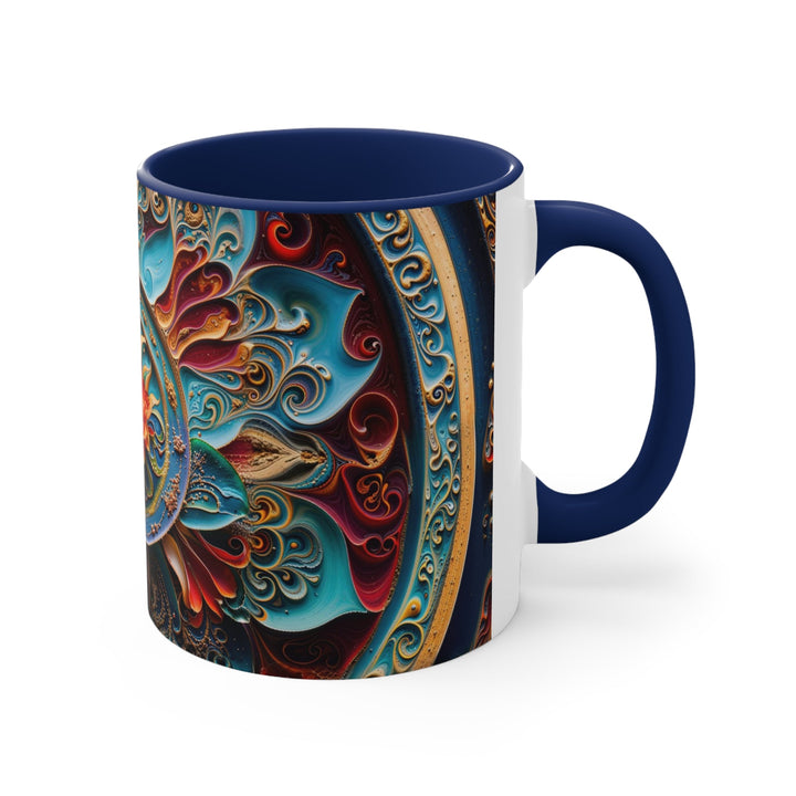 Intricate Floral Mandala - Accent Coffee Mug - Mug - g(0D·IO) - Pink - 11oz -