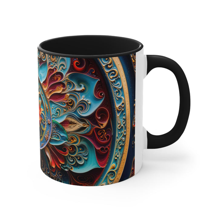 Intricate Floral Mandala - Accent Coffee Mug - Mug - g(0D·IO) - Pink - 11oz -