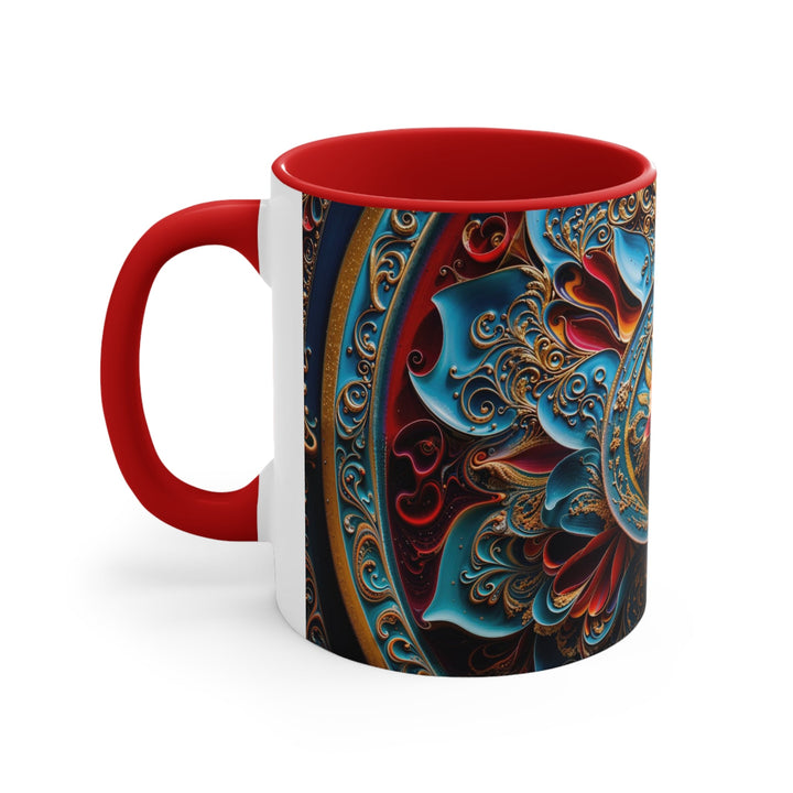 Intricate Floral Mandala - Accent Coffee Mug - Mug - g(0D·IO) - Pink - 11oz -