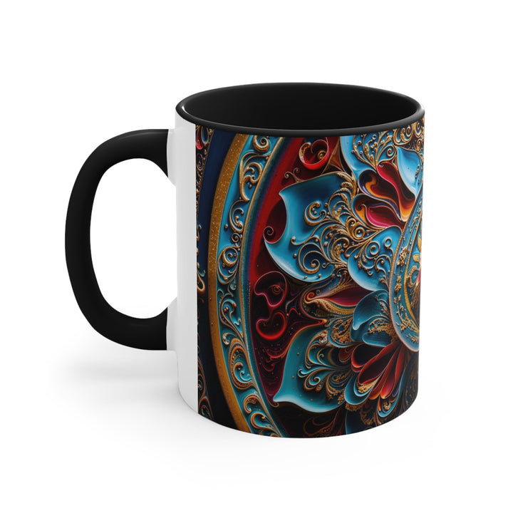 Intricate Floral Mandala - Accent Coffee Mug - Mug - g(0D·IO) - Pink - 11oz -