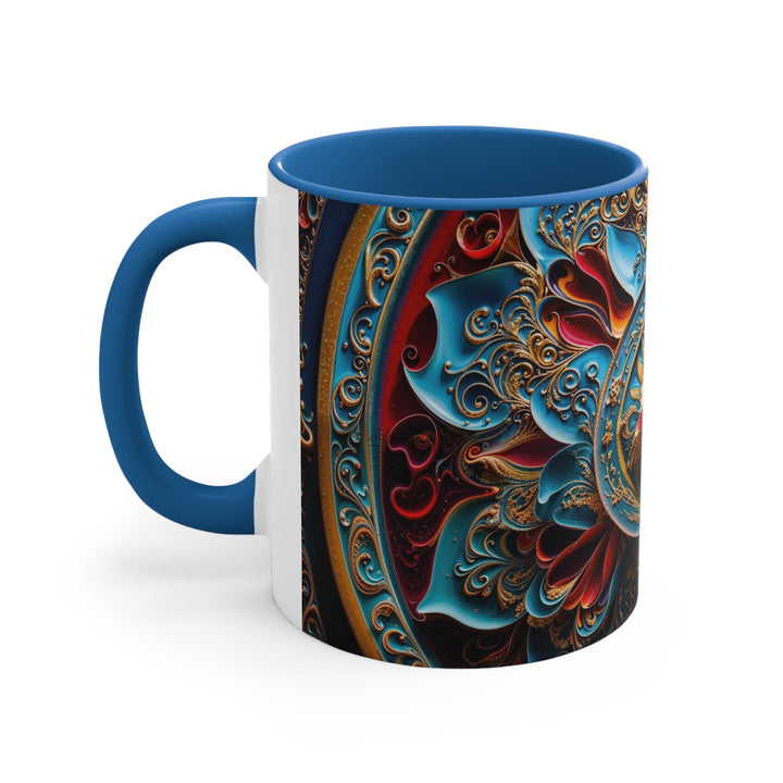 Intricate Floral Mandala - Accent Coffee Mug - Mug - g(0D·IO) - Pink - 11oz -