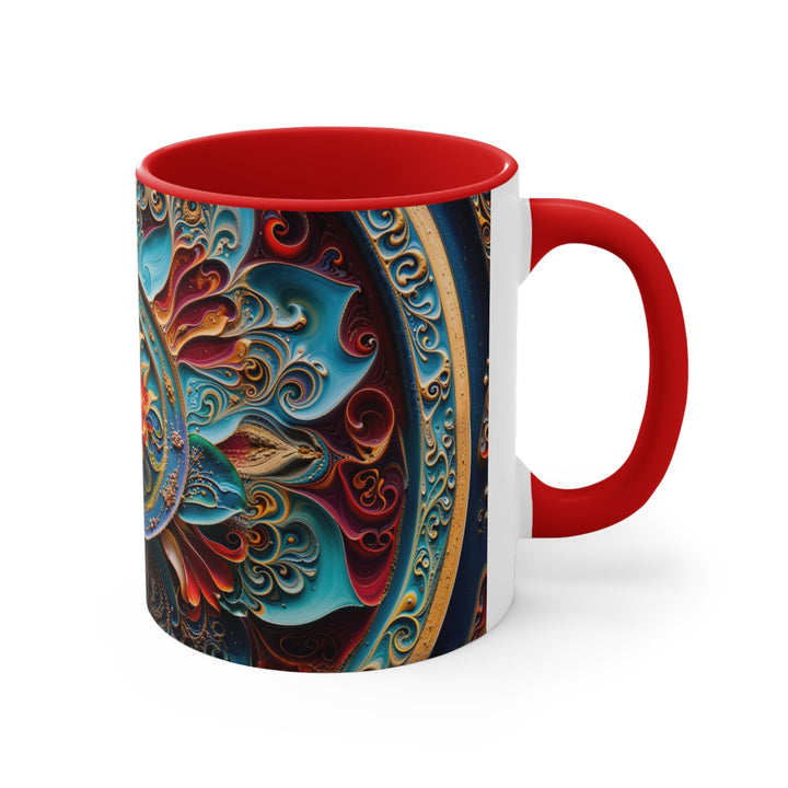 Intricate Floral Mandala - Accent Coffee Mug - Mug - g(0D·IO) - Pink - 11oz -