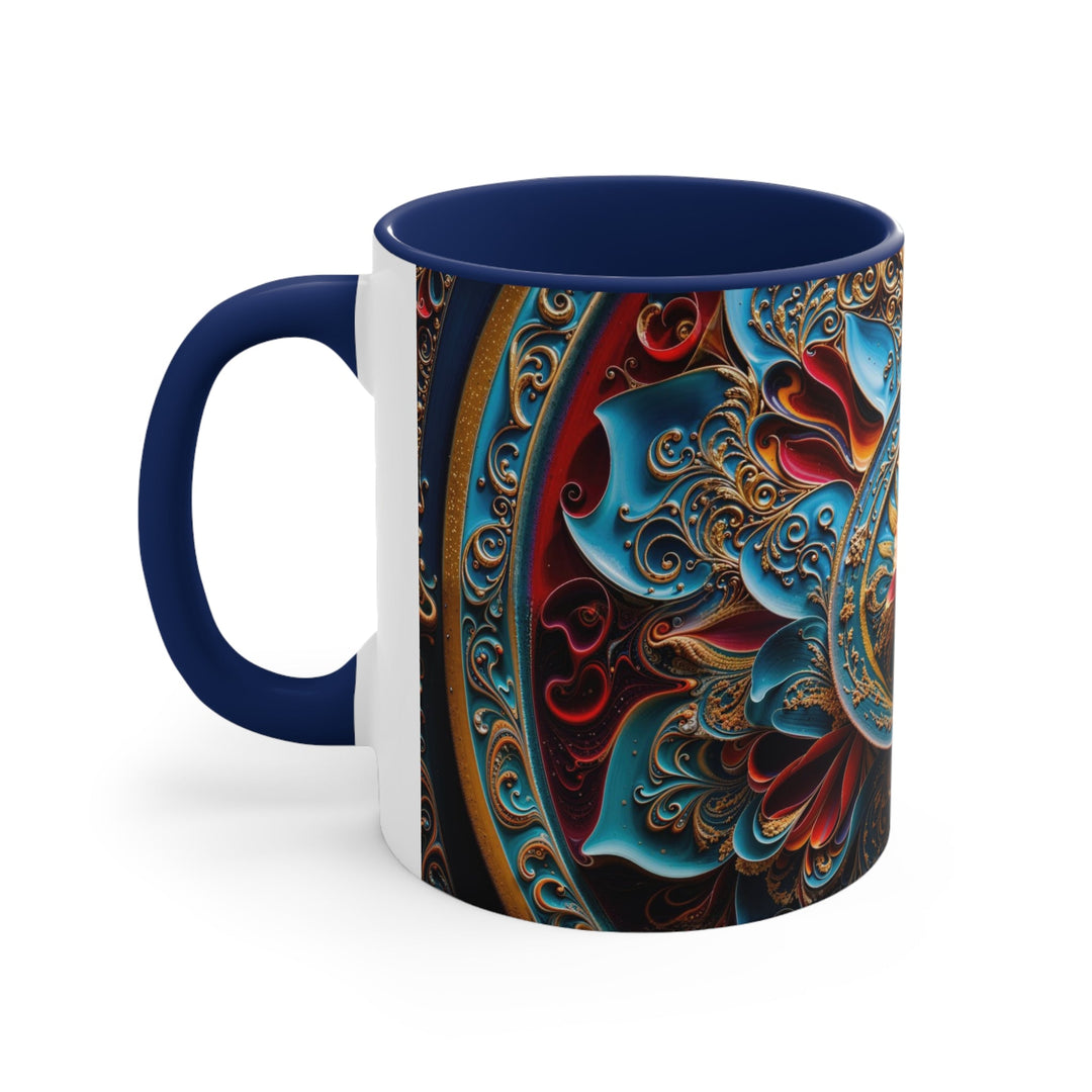 Intricate Floral Mandala - Accent Coffee Mug - Mug - g(0D·IO) - Pink - 11oz -