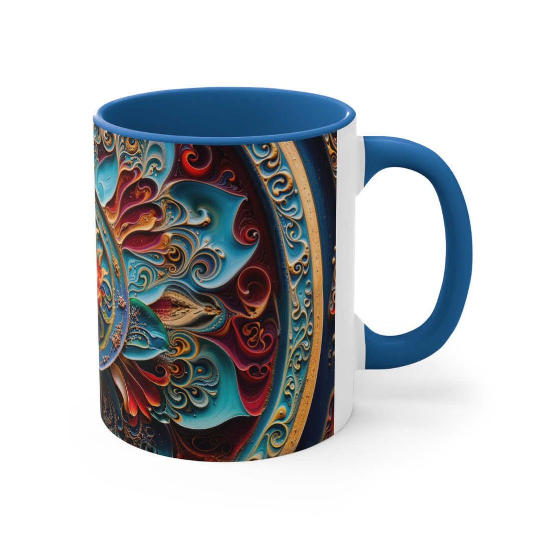 Intricate Floral Mandala - Accent Coffee Mug - Mug - g(0D·IO) - Pink - 11oz -
