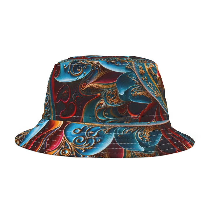 Intricate Floral Mandala - Bucket Hat - Hats - g(0D·IO) - Large - White stitching -