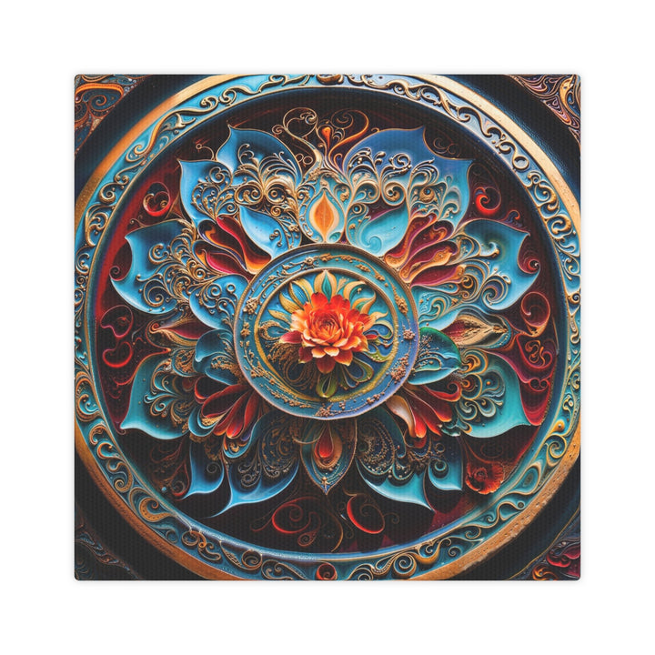 Intricate Floral Mandala - Canvas Photo Tile - Canvas - g(0D·IO) - 8" x 8" (Square) - 0.5" -