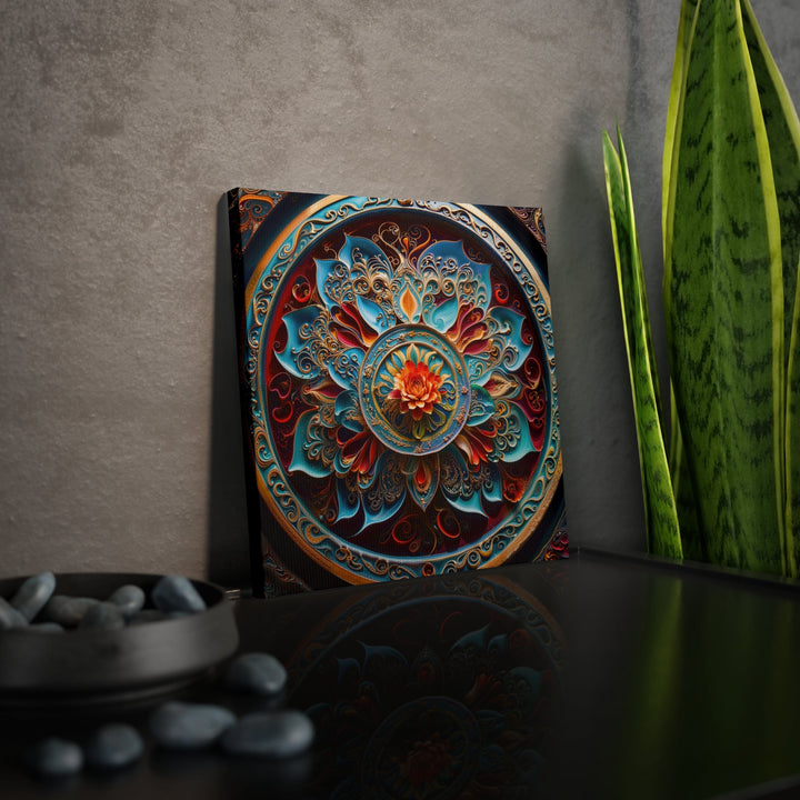 Intricate Floral Mandala - Canvas Photo Tile - Canvas - g(0D·IO) - 8" x 8" (Square) - 0.5" -