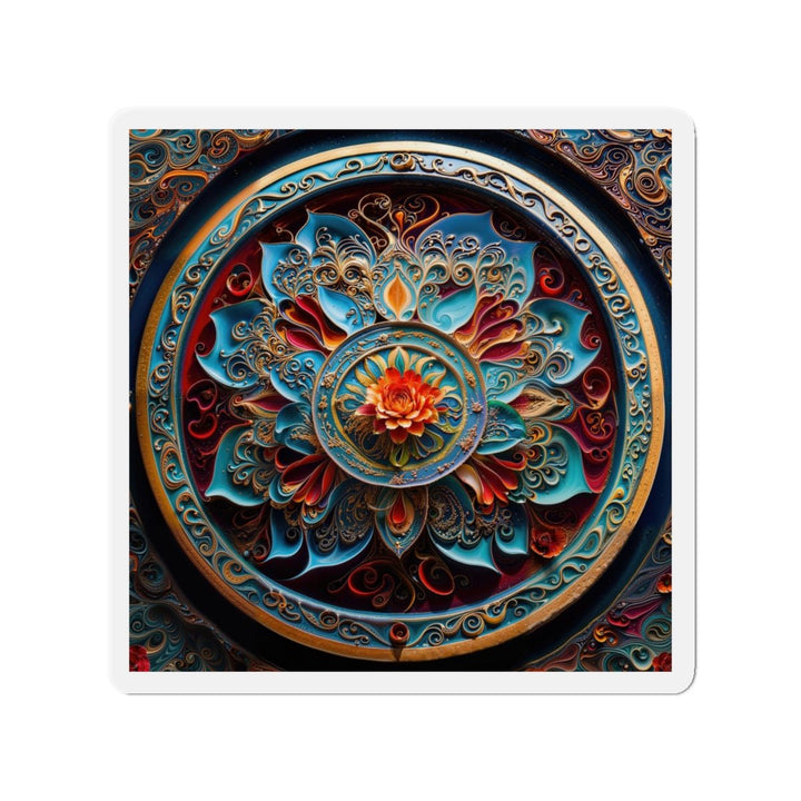 Intricate Floral Mandala - Die-cut Magnet - Home Decor - g(0D·IO) - 6 × 6" - Die-Cut - 1 pc