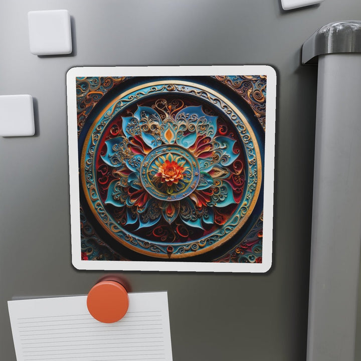 Intricate Floral Mandala - Die-cut Magnet - Home Decor - g(0D·IO) - 6 × 6" - Die-Cut - 1 pc