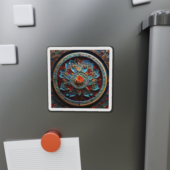 Intricate Floral Mandala - Die-cut Magnet - Home Decor - g(0D·IO) - 6 × 6" - Die-Cut - 1 pc