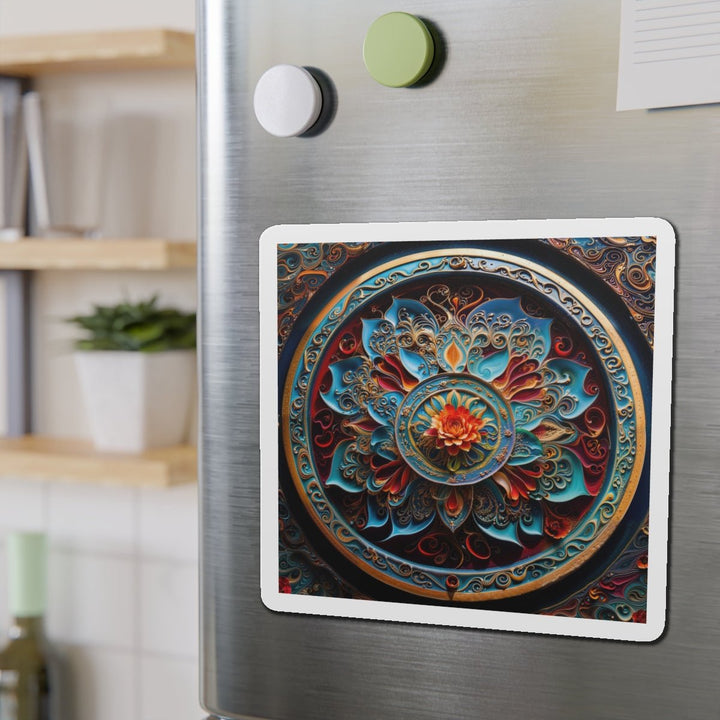 Intricate Floral Mandala - Die-cut Magnet - Home Decor - g(0D·IO) - 6 × 6" - Die-Cut - 1 pc
