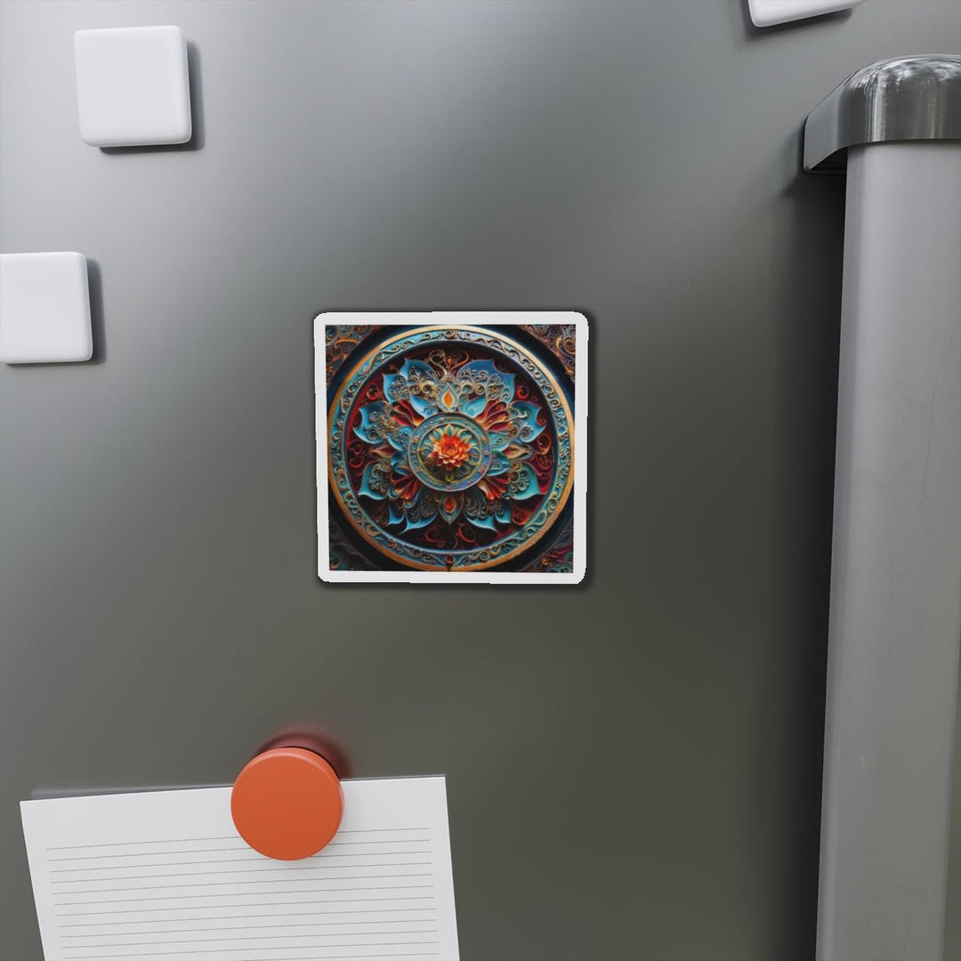 Intricate Floral Mandala - Die-cut Magnet - Home Decor - g(0D·IO) - 6 × 6" - Die-Cut - 1 pc