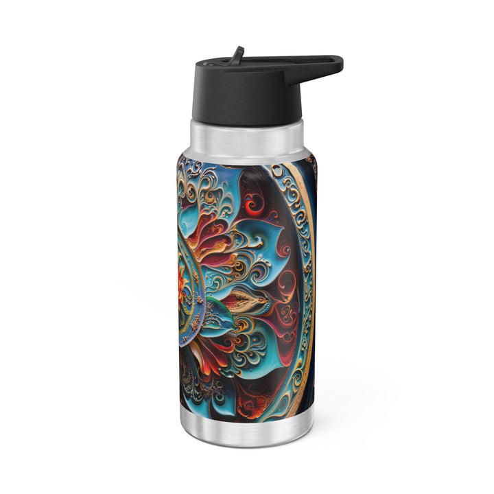 Intricate Floral Mandala - Gator Tumbler 32oz - Mug - g(0D·IO) - Silver - 32oz -