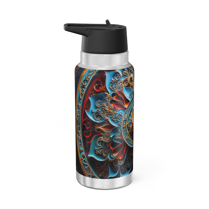 Intricate Floral Mandala - Gator Tumbler 32oz - Mug - g(0D·IO) - Silver - 32oz -