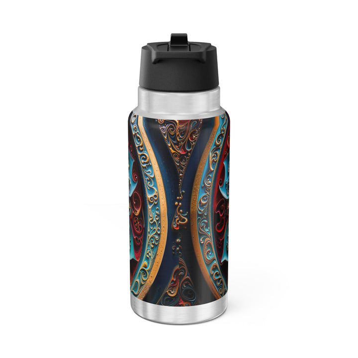 Intricate Floral Mandala - Gator Tumbler 32oz - Mug - g(0D·IO) - Silver - 32oz -