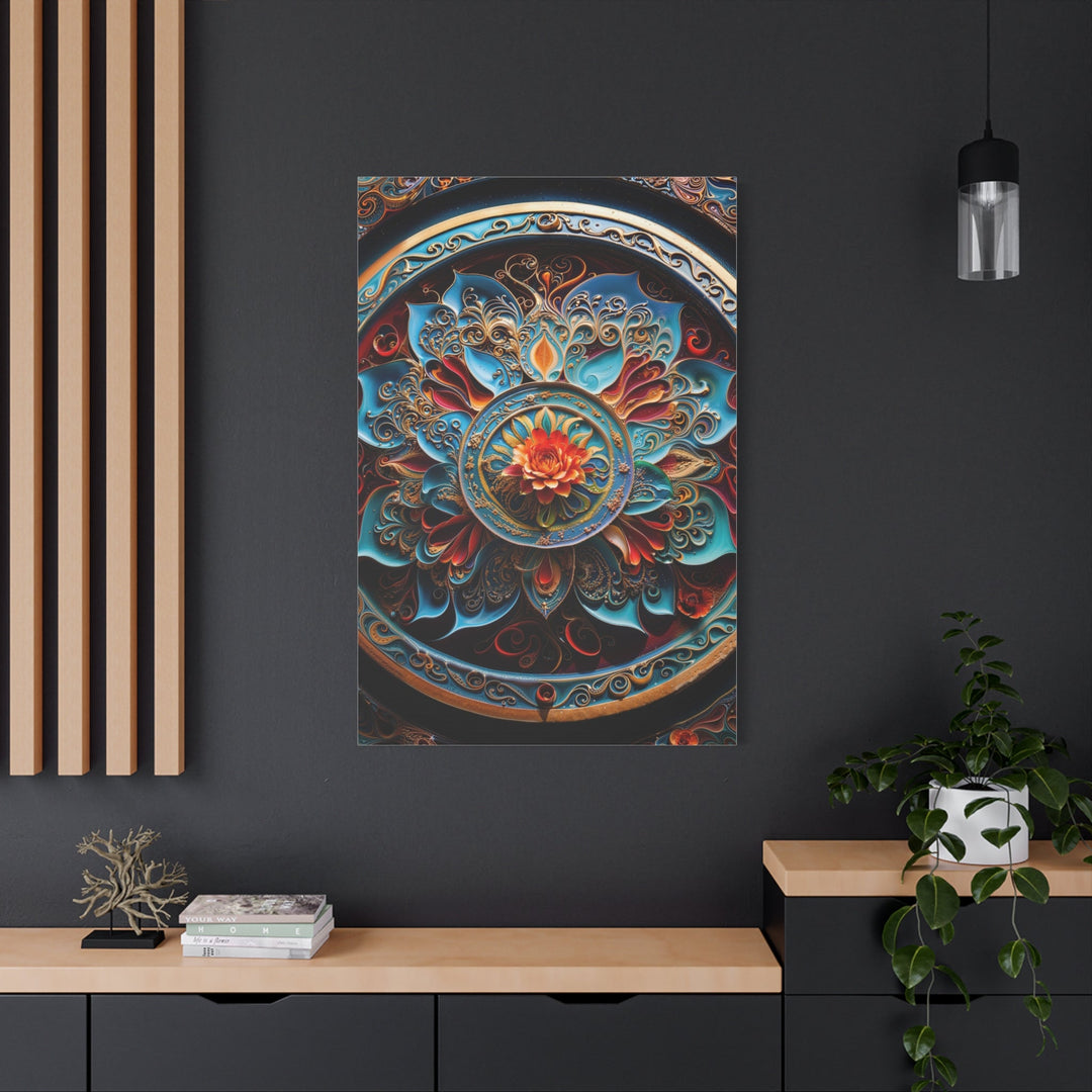 Intricate Floral Mandala - Matte Canvas Print 1.25" - Canvas - g(0D·IO) - 36" x 36" - 1.25" -