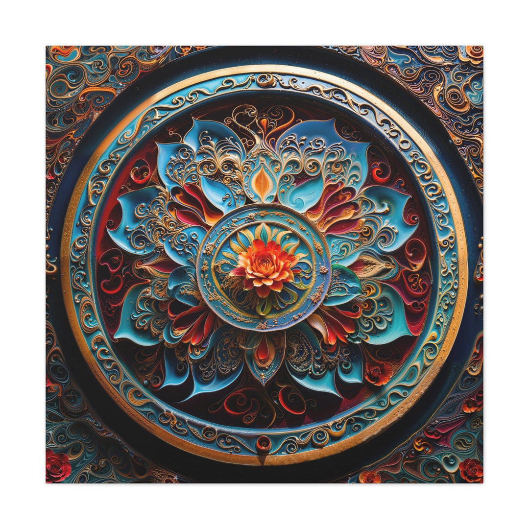 Intricate Floral Mandala - Matte Canvas Print 1.25" - Canvas - g(0D·IO) - 36" x 36" - 1.25" -