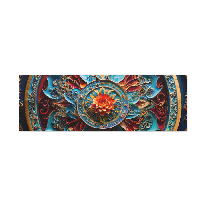 Intricate Floral Mandala - Matte Canvas Print 1.25" - Canvas - g(0D·IO) - 60" x 20" (Horizontal) - 1.25" -