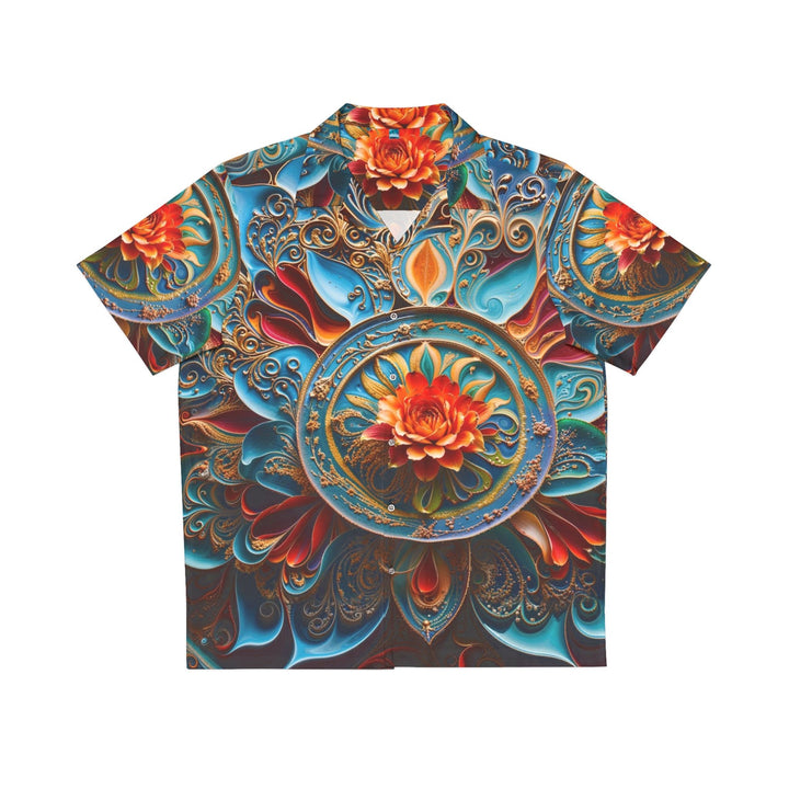 Intricate Floral Mandala - Men's Hawaiian Shirt - All Over Prints - g(0D·IO) - S - White -