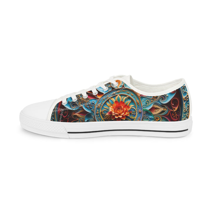 Intricate Floral Mandala - Men's Lowtop Sneakers - Shoes - g(0D·IO) - US 5 - Black sole -