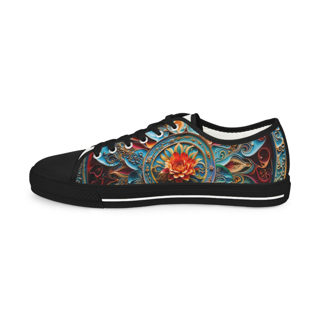 Intricate Floral Mandala - Men's Lowtop Sneakers - Shoes - g(0D·IO) - US 5 - Black sole -