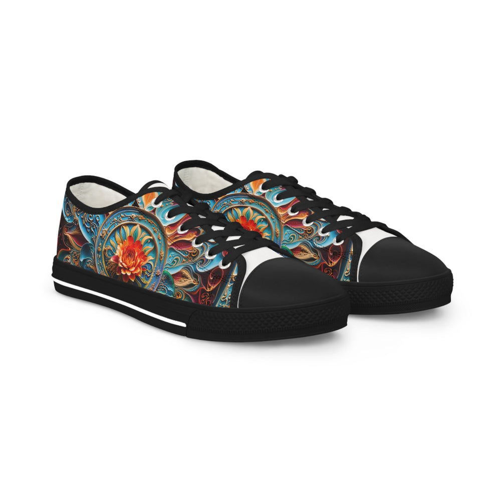 Intricate Floral Mandala - Men's Lowtop Sneakers - Shoes - g(0D·IO) - US 5 - Black sole -