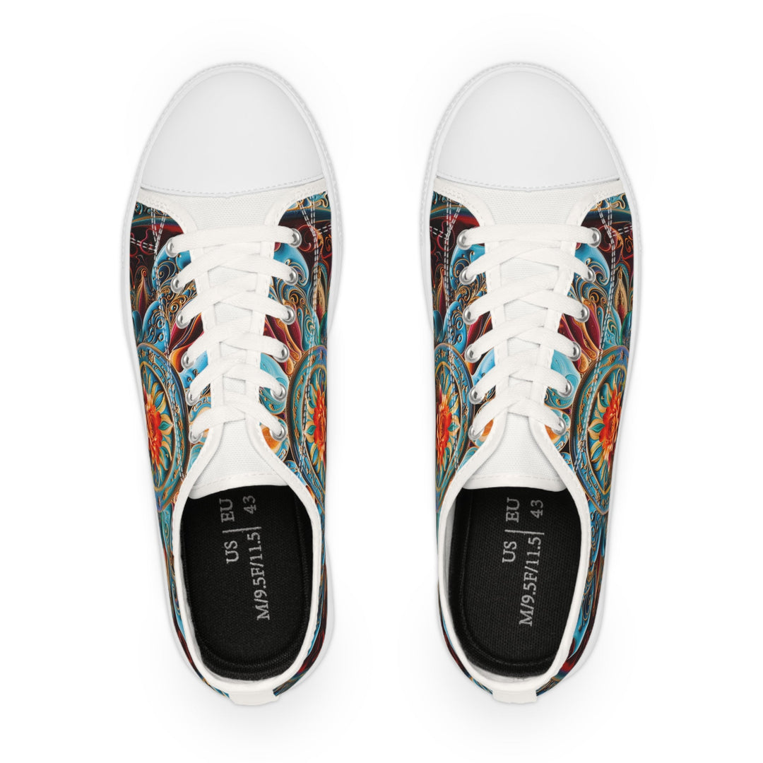 Intricate Floral Mandala - Men's Lowtop Sneakers - Shoes - g(0D·IO) - US 5 - Black sole -