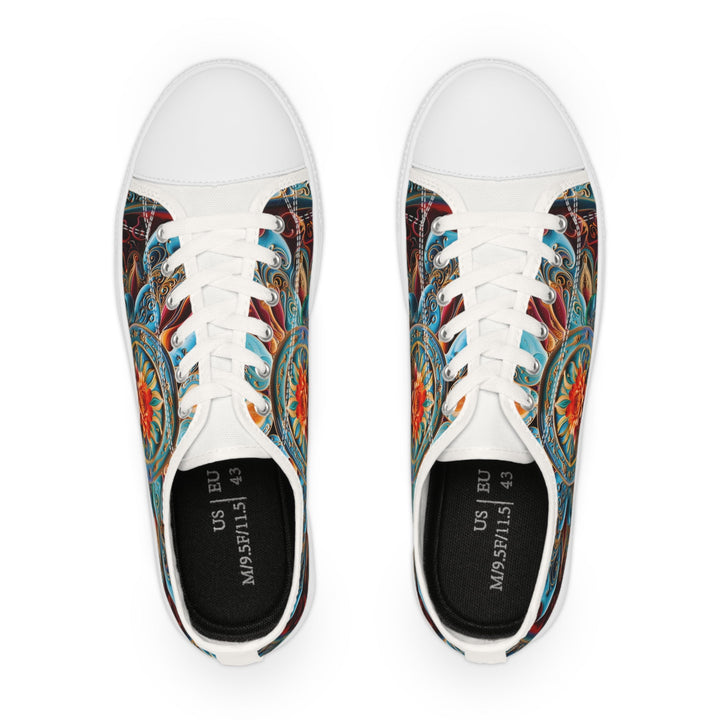Intricate Floral Mandala - Men's Lowtop Sneakers - Shoes - g(0D·IO) - US 5 - Black sole -