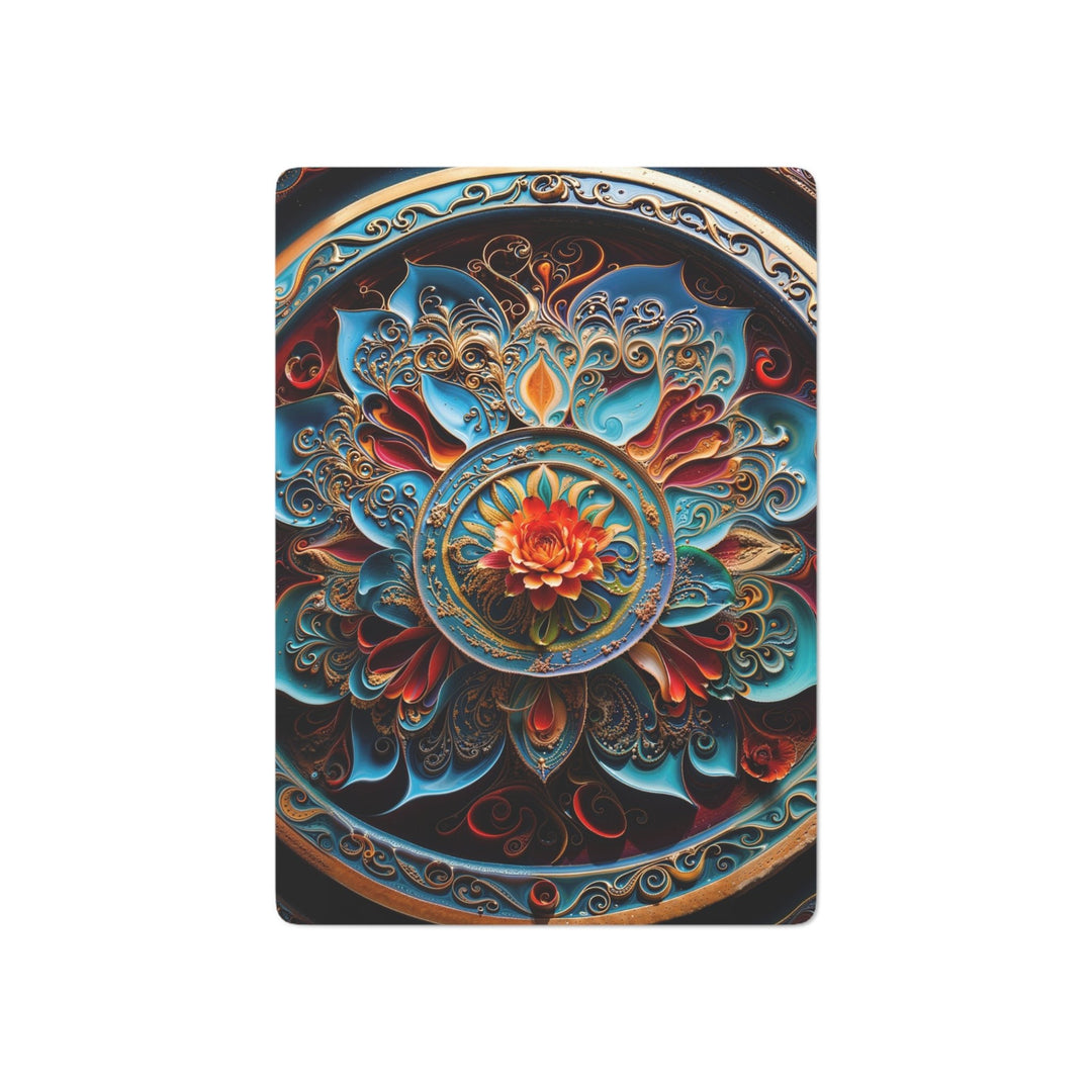 Intricate Floral Mandala - Poker Cards - Paper products - g(0D·IO) - 2.47" x 3.47" - White - Semi Glossy