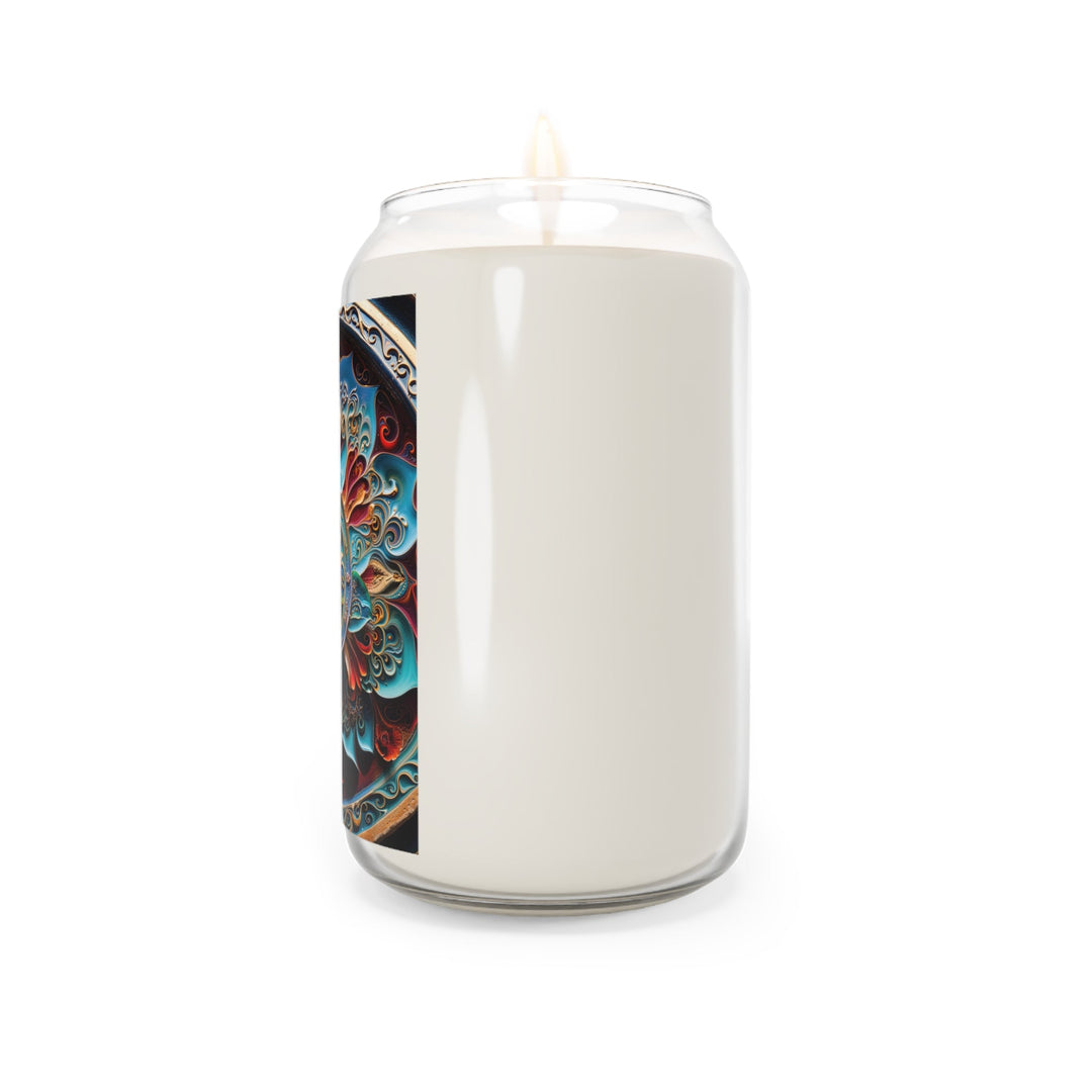 Intricate Floral Mandala - Scented Candle - Home Decor - g(0D·IO) - Vanilla Bean - 13.75oz -