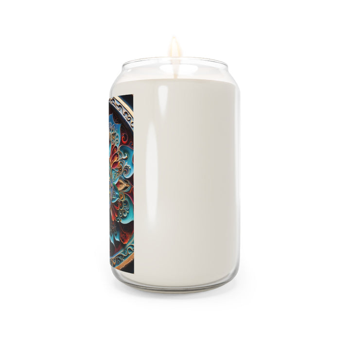 Intricate Floral Mandala - Scented Candle - Home Decor - g(0D·IO) - Vanilla Bean - 13.75oz -
