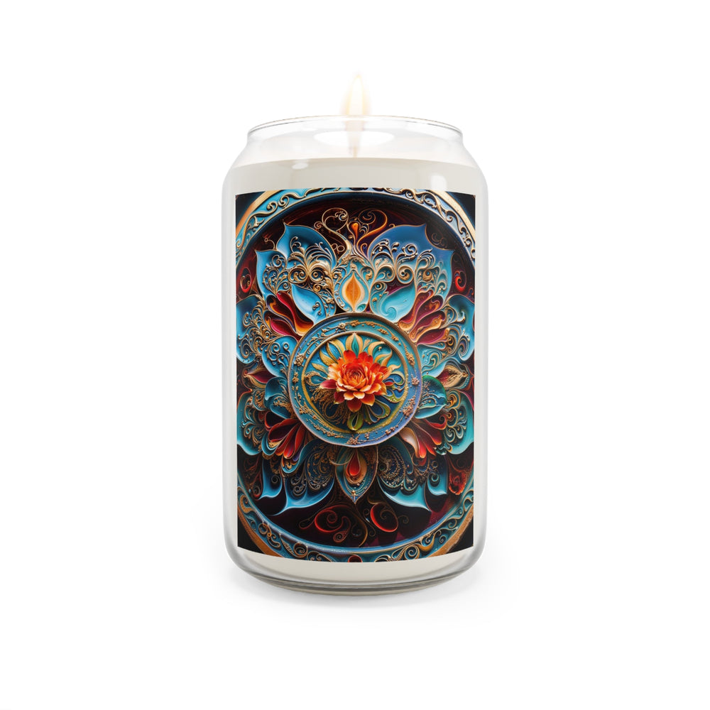 Intricate Floral Mandala - Scented Candle - Home Decor - g(0D·IO) - Sea Breeze - 13.75oz -