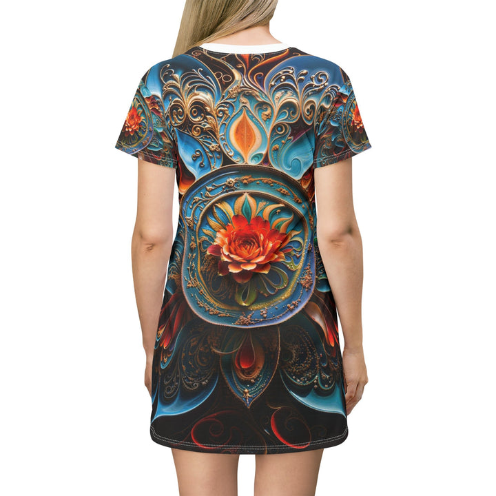 Intricate Floral Mandala - T-Shirt Dress - All Over Prints - g(0D·IO) - XS - -