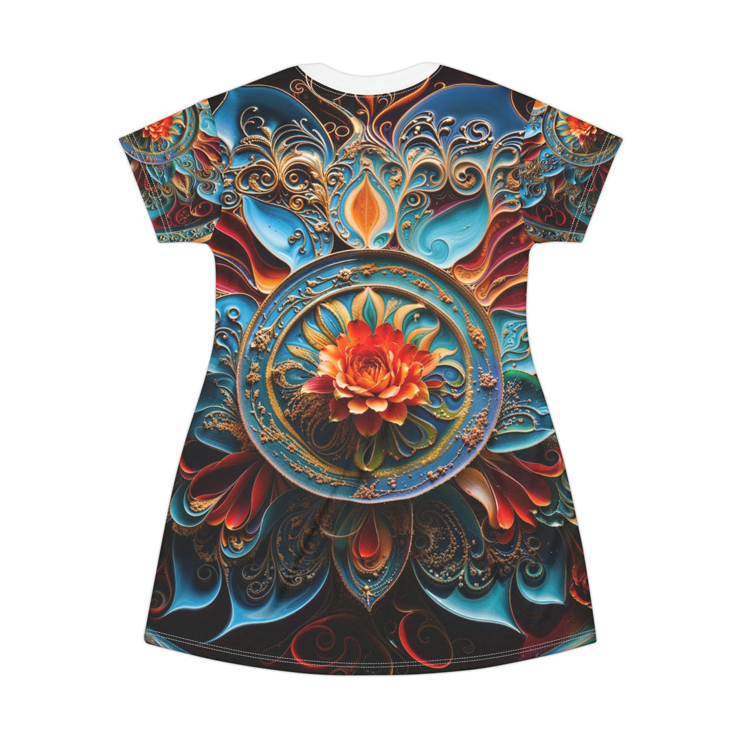 Intricate Floral Mandala - T-Shirt Dress - All Over Prints - g(0D·IO) - XS - -