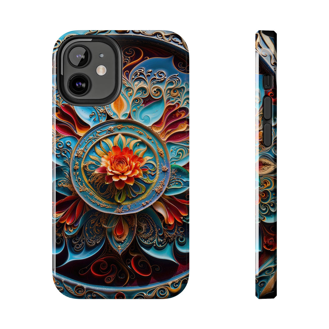 Intricate Floral Mandala - Tough Phone Case - Phone Case - g(0D·IO) - iPhone 12 Mini - -